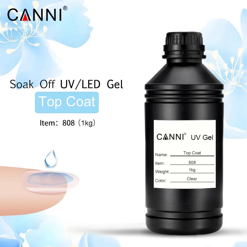CANNI закаленное топовое покрытие без протирания гель 1 кг сырье светодиодный Яркий