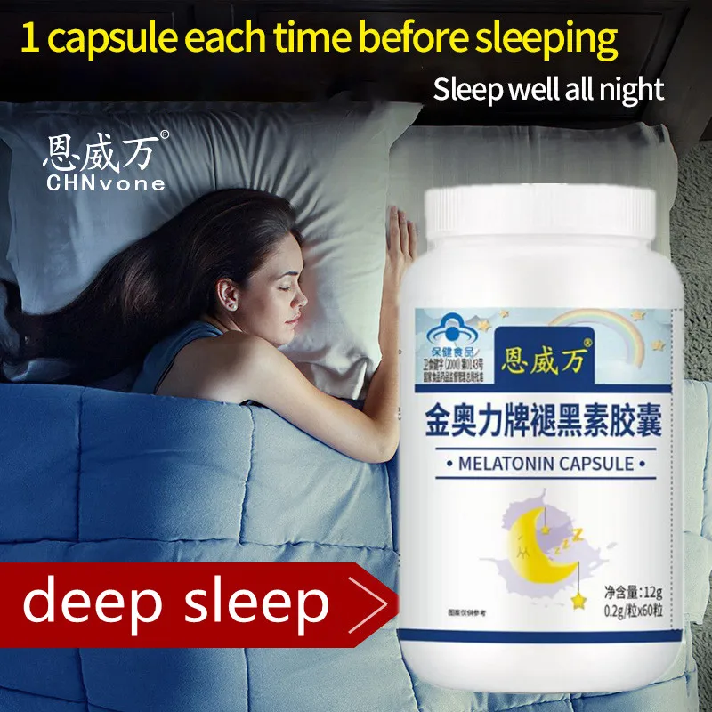 

Improve Sleep Melatonin Vitamin B6 Help Sleep Improve Mental State Relieve Fatigue Arteriosclerosis 60 Capsules
