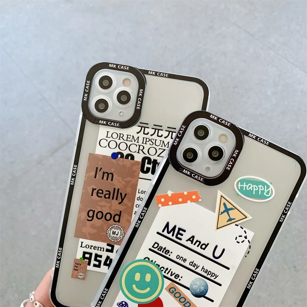 Модный милый чехол с надписью для iPhone 13 12 11 Pro X XR XS Max 7 8 Plus SE 2020 мягкий прозрачный