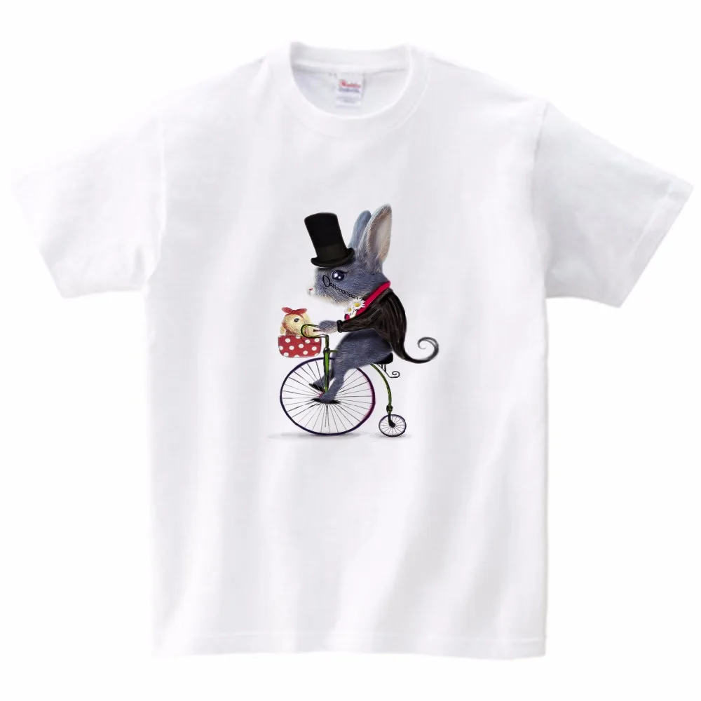 

Children's Summer Half Sleeved T-shirt Boy And Girl Short Sleeves Digital Print Bear Cycling Cotton Tshirt Children Summer Wear