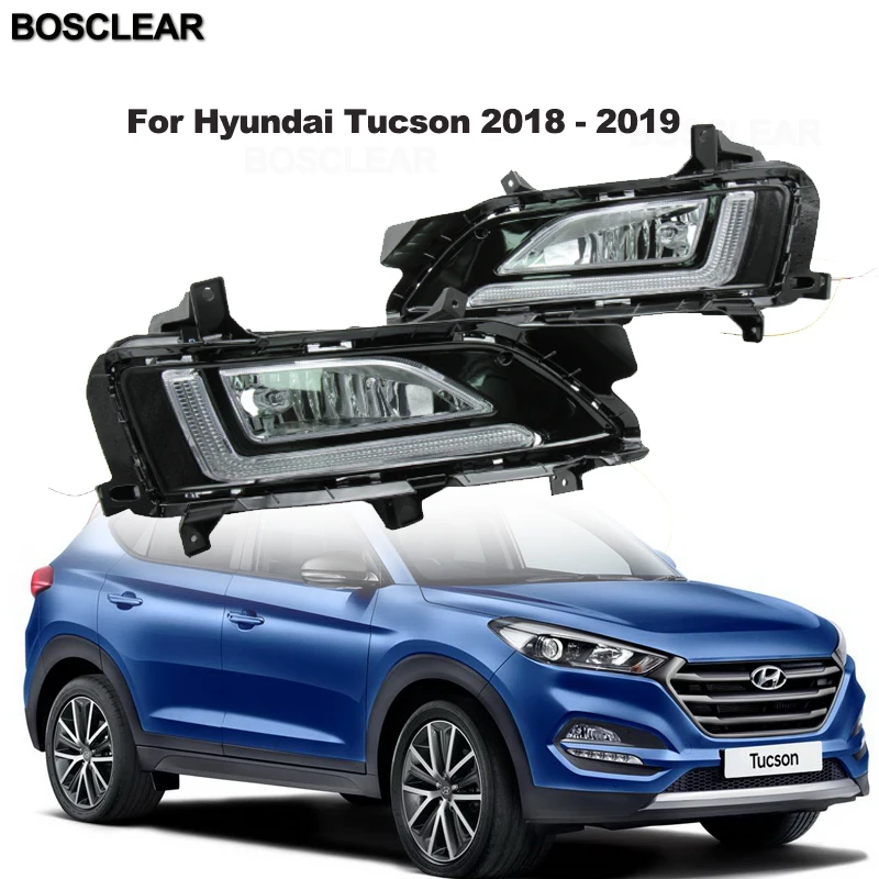 2X светодиодный DRL Дневной ходовой огонь и светильник s для Hyundai Ix35 2010 2018 Tucson