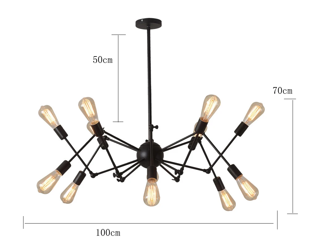 

Nordic Creative Spider chandelier vintage rustic bar lamps dining room pendant lamp sputnik light home Edison Lighting fixtures