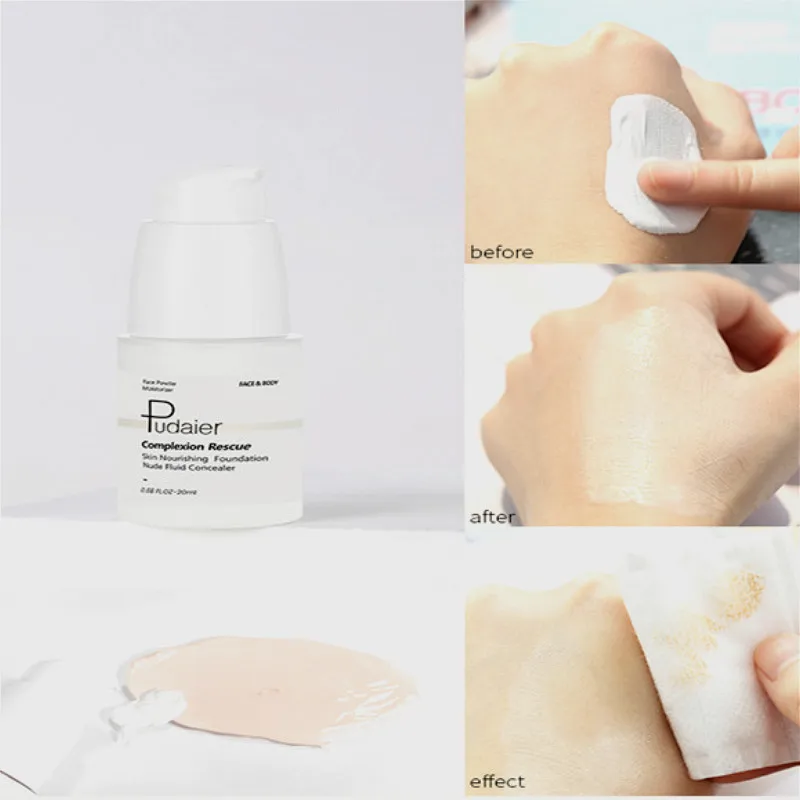 Осветляет кожу Цвет изменение Жидкая основа для макияжа лица Liquid чехол стойкий