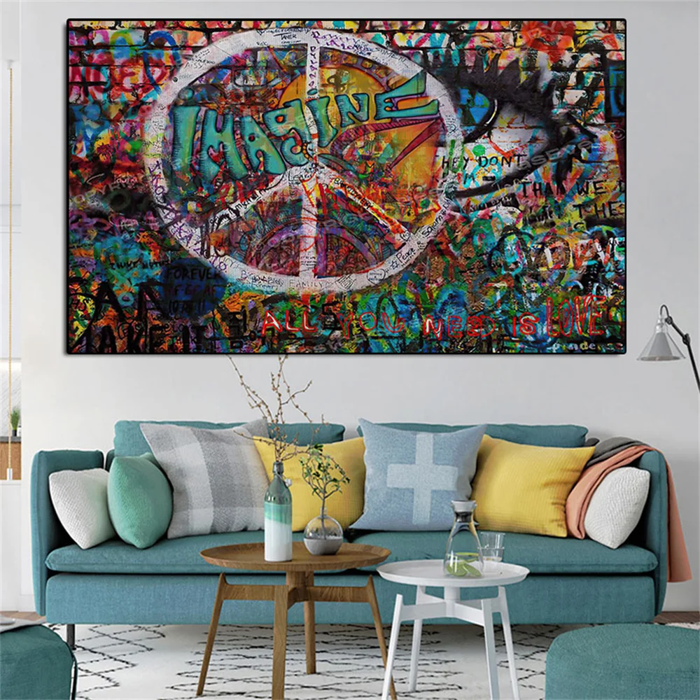 

Modern Graffiti Canvas Art Poster And Prints On Wall Art Abstract Picture For Living Room Home Decoration Cuadros Frameless