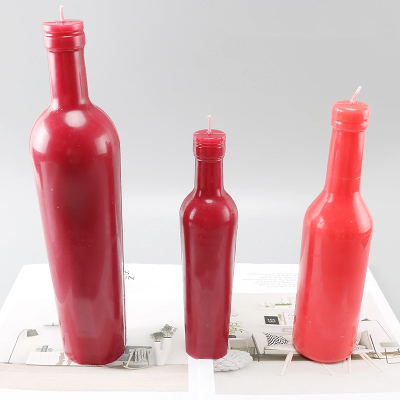DIY форма пивной бутылки вина шоколада Свеча Большой размер свечи формы ручной