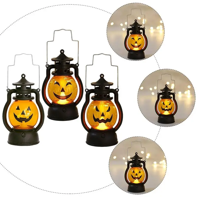 

3PCS Halloween Pumpkin Lamp Premium Halloween Lamp Durable Halloween Party Lamp