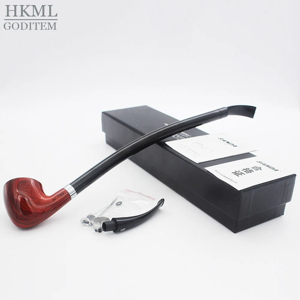 

Long Rod Pipe 41cm Long and short dual use Tobacco Cigar Double Filter Cigarette Pipe Easy Carrying Gift BOX Pipe