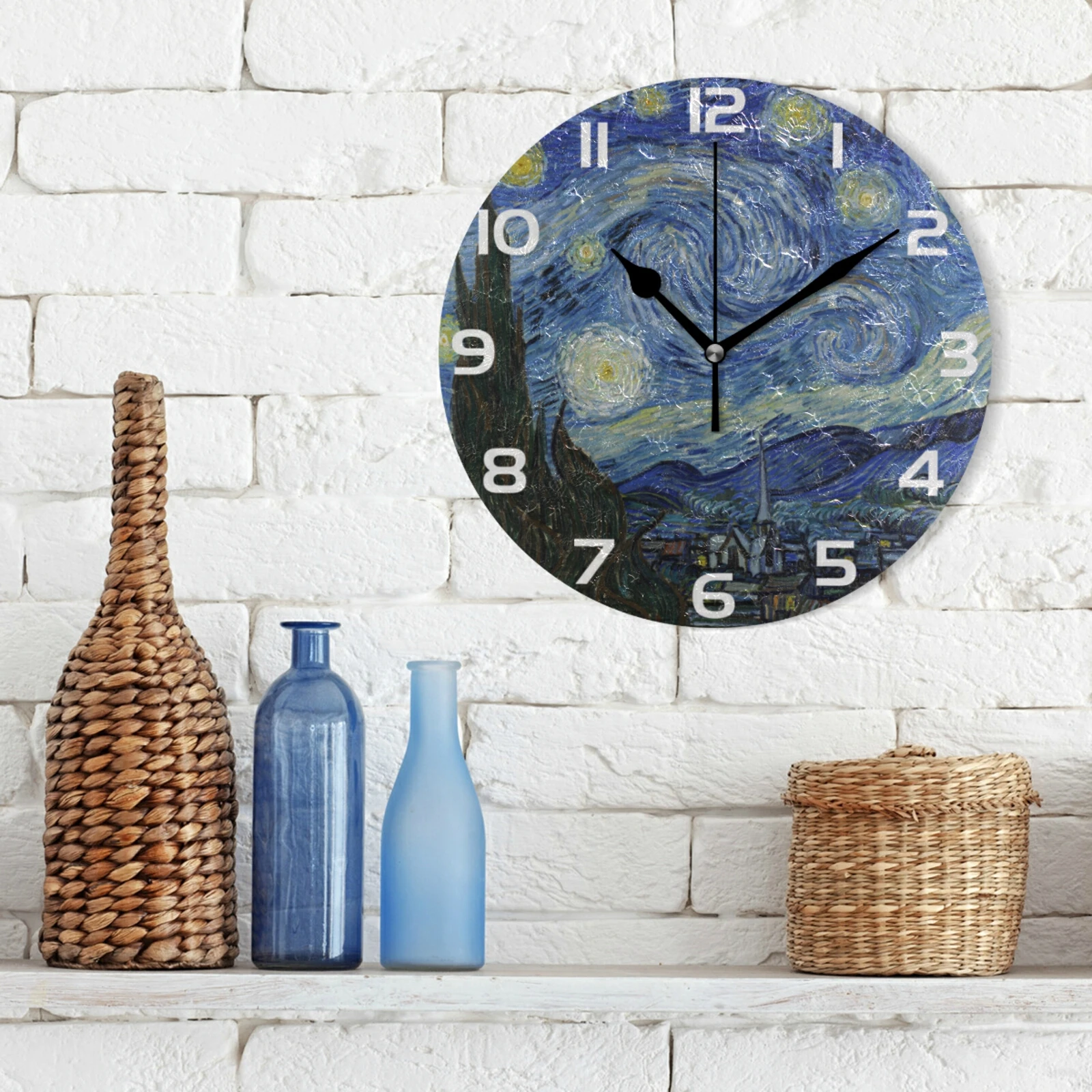 Настенные часы с современным художественным рисунком Ван Гога масляная живопись