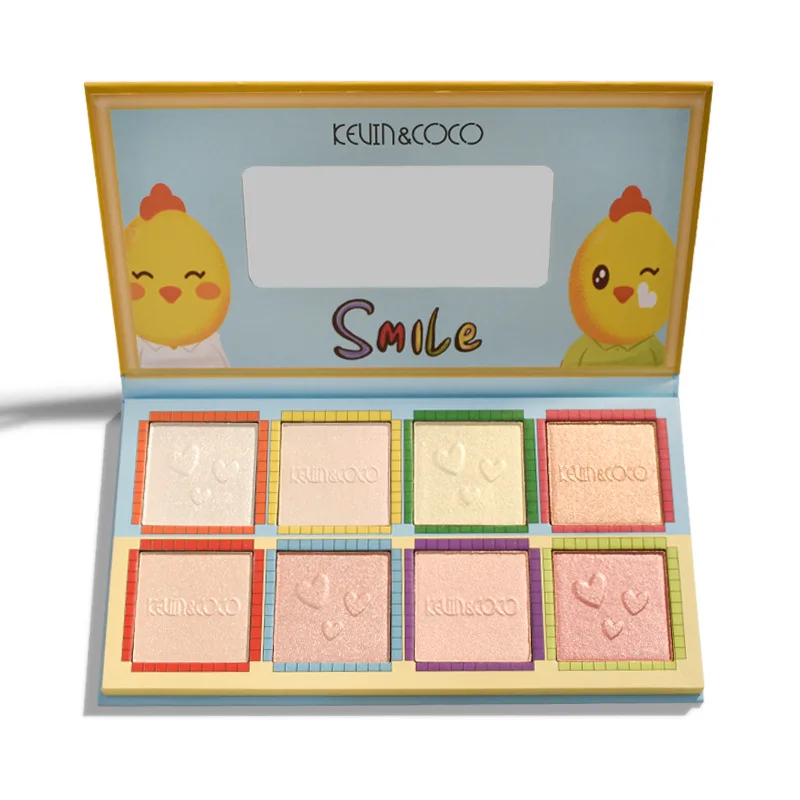 

INS New 8-color Chick Highlighter Palette Cute Makeup Face Contour Palette Beauty Cheap Cosmetics Makeup Palette