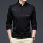 Бренд BROWON, весна-осень, повседневные рубашки поло для мужчин, 2022, рубашка с длинным рукавом и отложным воротником, дышащие мужские топы с рисунком кленового листа