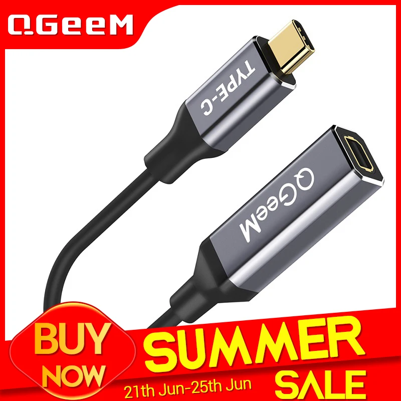 QGeeM USB Type C 3 1 к Mini DP женский кабель адаптер 4K 60HZ HDTV конвертер для Macbook HuaWei Mate 10 Samsung
