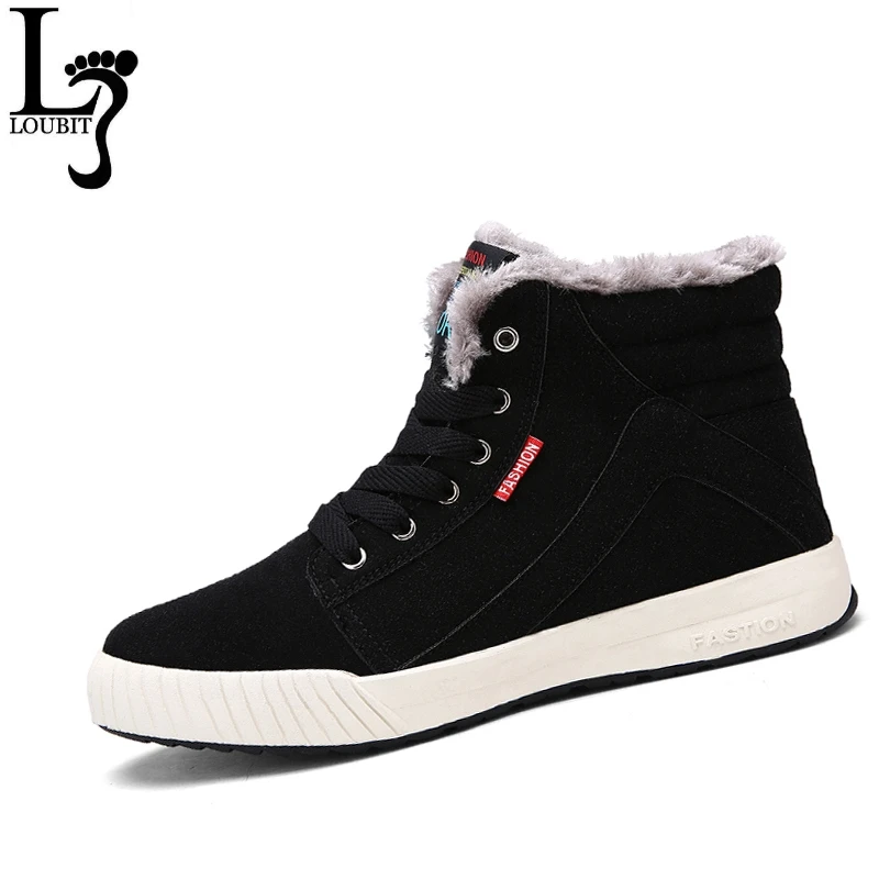 Large Size 39-48 Winter Mens Boots Fur Inside Warm Snow Boots Nice Non-Slip Ankle Boots Leisure Winter Shoes For Men