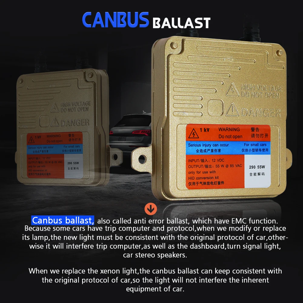 Cawanerl Car Canbus Ballast Bulb AC 55W H7 HID Xenon Kit 3000K-8000K For BMW Z4 2007-2008 Auto Light Headlight Low Beam | Автомобили и