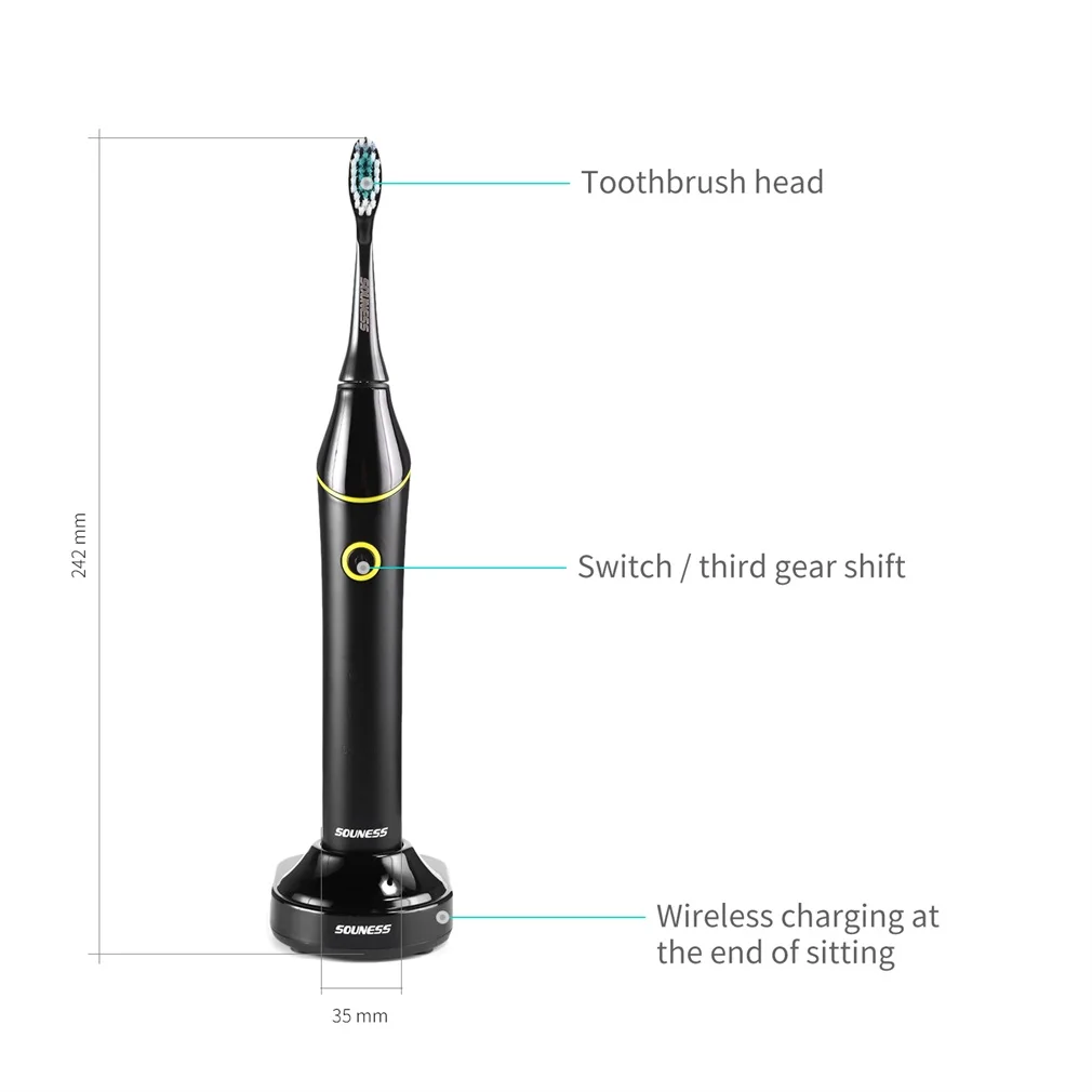 

SN601 Sonic Electric Toothbrush Waterproof Anti-Slip Plaque Control Rechargeable Tooth Brush Care