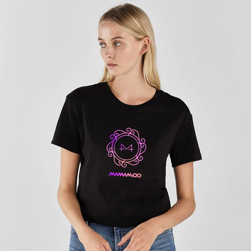 

Mamamoo Print T-shirt Women Black Tshirt Fashion Summer Casual Short Tops Men Harajuku Tee Shirt Female Short Sleeve T Shirt