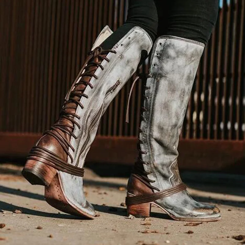 Классические ковбойские сапоги вестерн с вышивкой для женщин кожаные женские