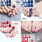 Стикеры для ногтей на ногах, черные, белые, водостойкие, 22 шт.лист