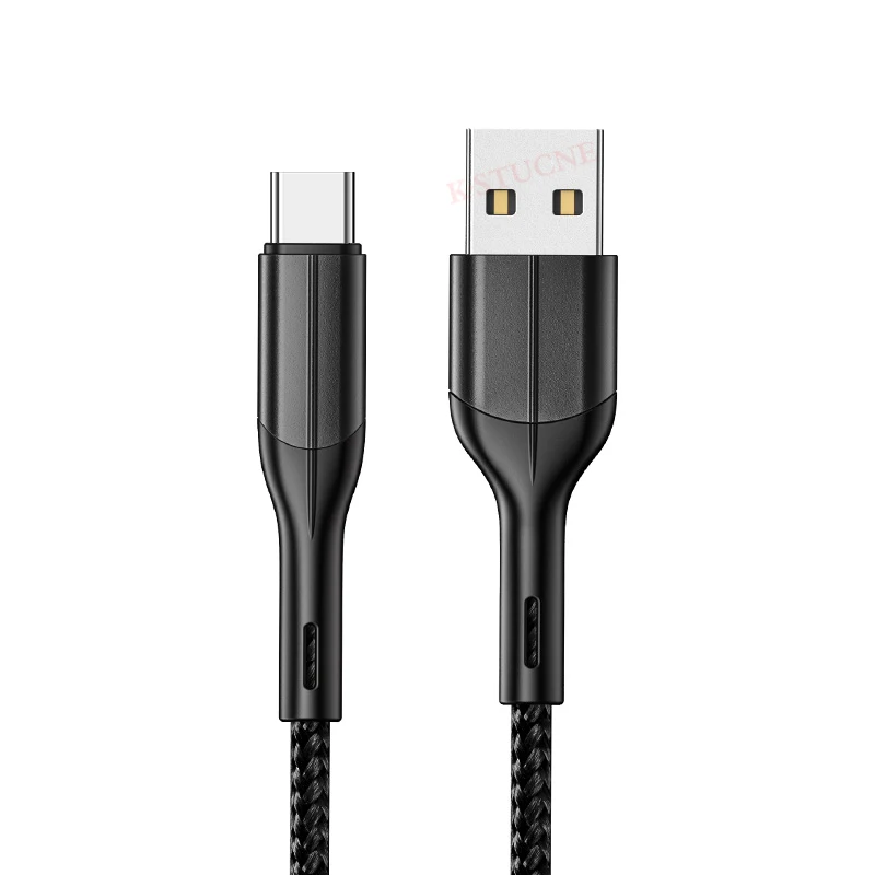 Кабель usb type-C для huawei P30 P20 Honor 20 3A Быстрая зарядка 2 м кабель type-C для Xiaom Redmi Note 8 Android кабель быстрой зарядки - Цвет: Черный
