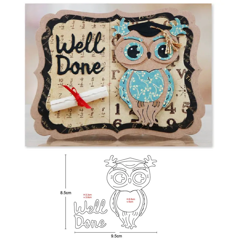 

New metal cutting dies cut die mold Animals Owl Well Done Decoration Scrapbook paper craft knife mould blade punch stencils dies