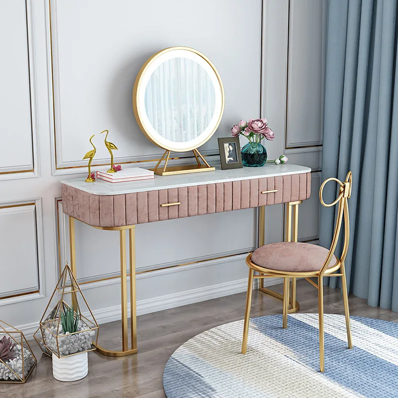 Мраморный стол скандинавский светильник роскошный туалетный столик шкаф для