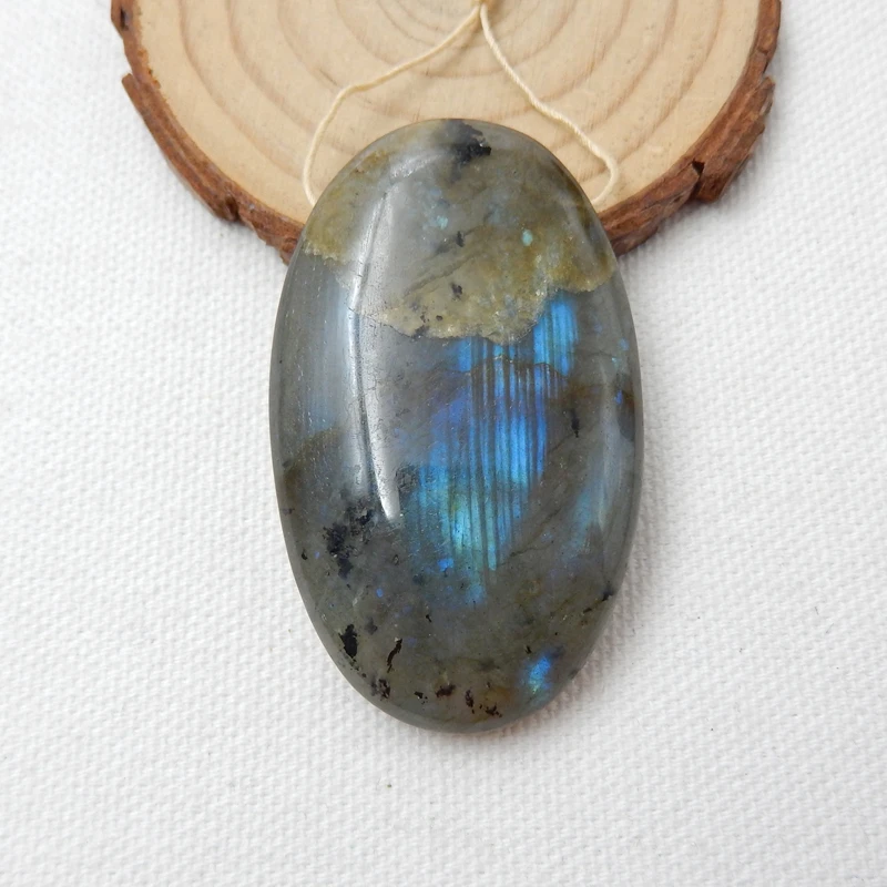 Распродажа 1 шт. Овальный Кулон из натурального камня лабрадорита 53x32x12 мм 32 3 г