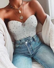 Женский укороченный топ с жемчужными Стразы, корсет с пуш-апом, Женская майка с открытой спиной, белый пикантный Топ 2021, Прямая поставка