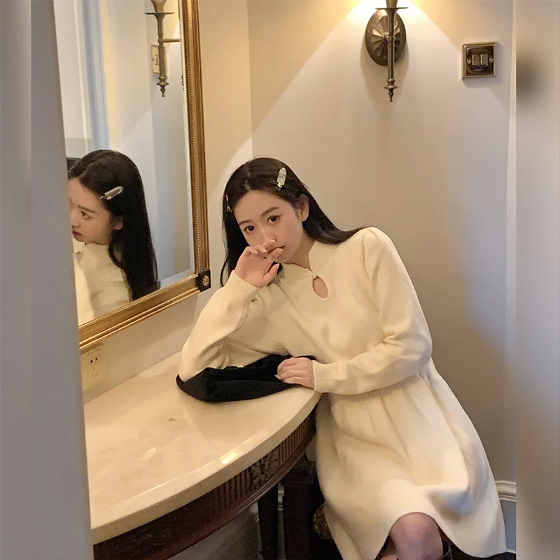 

Beautiful Girl's Light Cheongsam Element Needle fafa_ootd