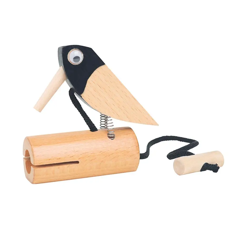 

Игрушка для мелкой моторики для девочек и мальчиков, деревянная острые клюшки, Мелодия звонка на кулиске, игрушки для птиц, раннее обучение