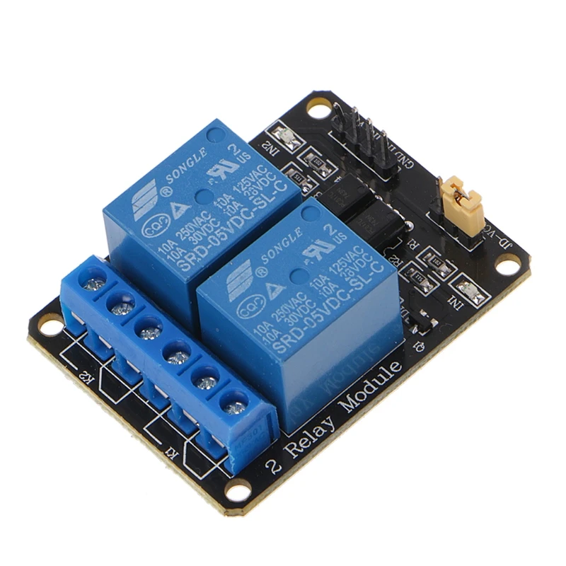 2 канальный DC 5V релейный коммутационный модуль для Raspberry Pi ARM AVR DSP