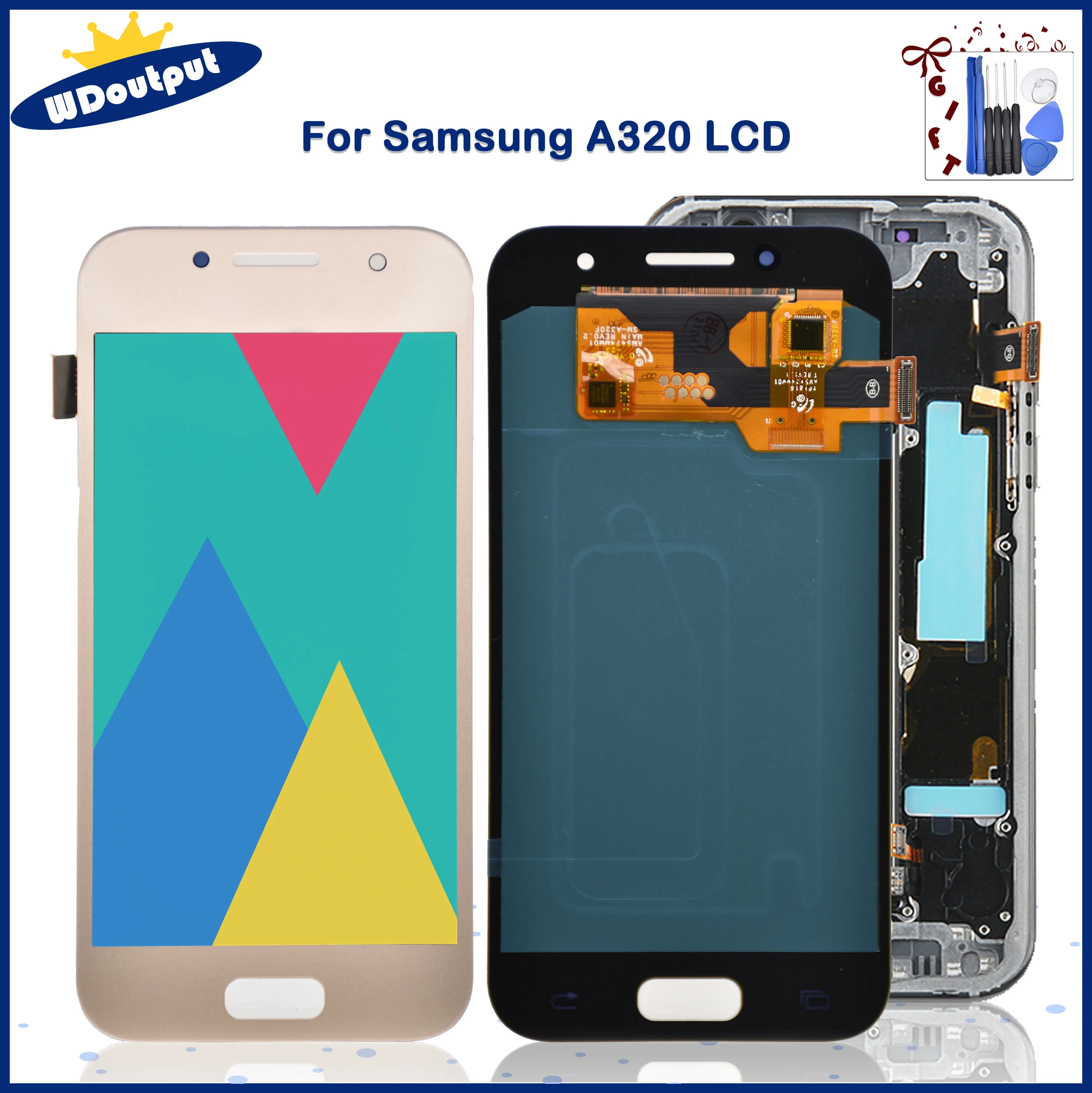 4,7 дюйма Для SamsungGalaxy A3 2017 LCD A320 SM-A320F A320M A320Y ЖК-дисплей кодирующий преобразователь сенсорного экрана в сборе Замена для A320 LCD