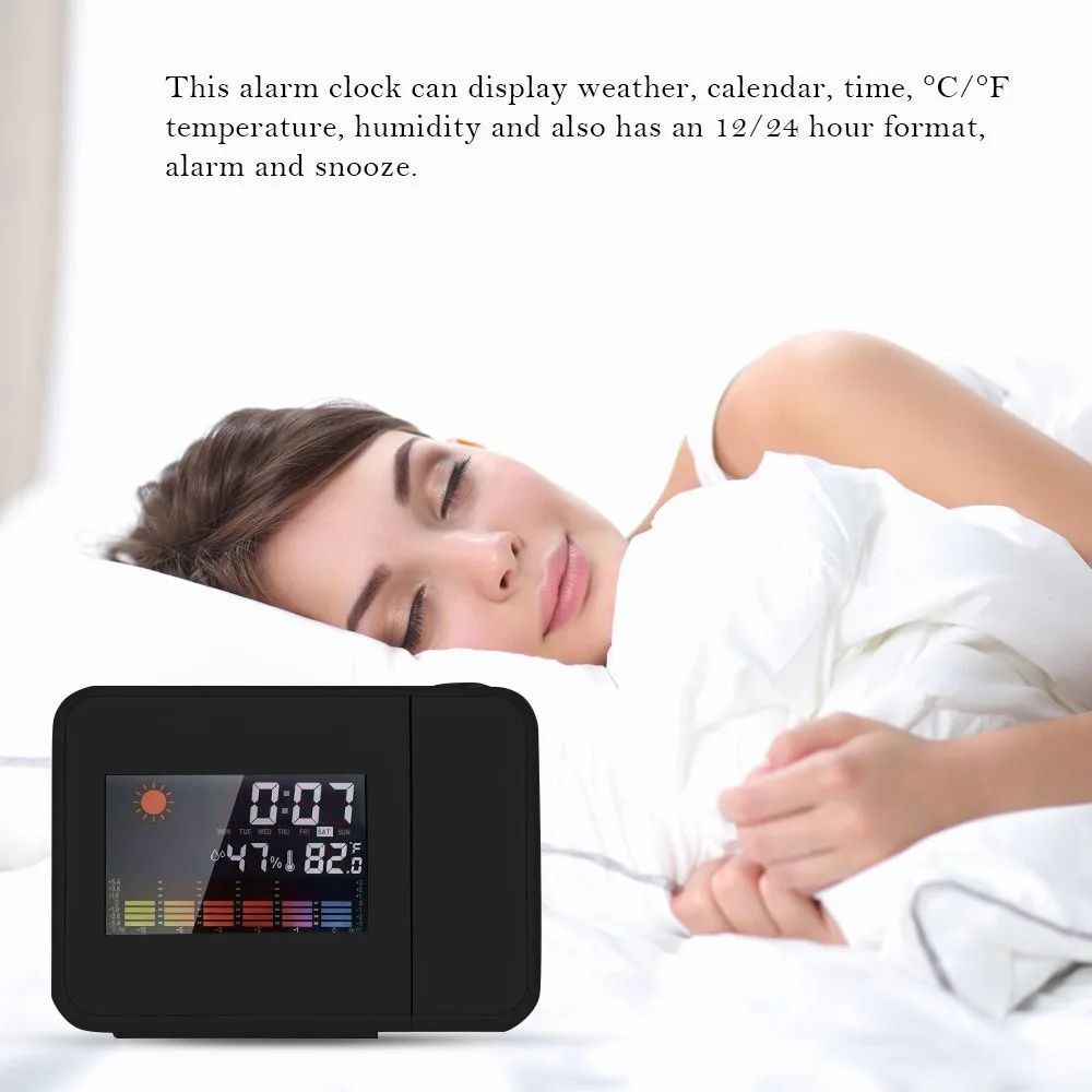 Цифровой проекционный будильник с ЖК-дисплеем цифровой прикроватный проектор