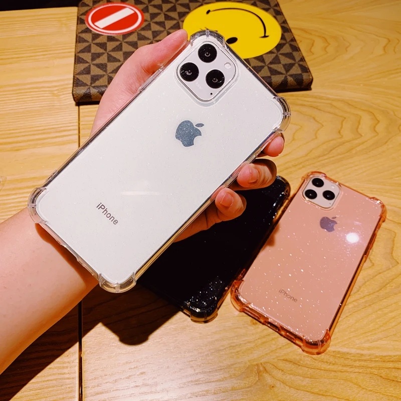 360 градусов подушка безопасности DropProof Блестящий Прозрачный мягкий силиконовый