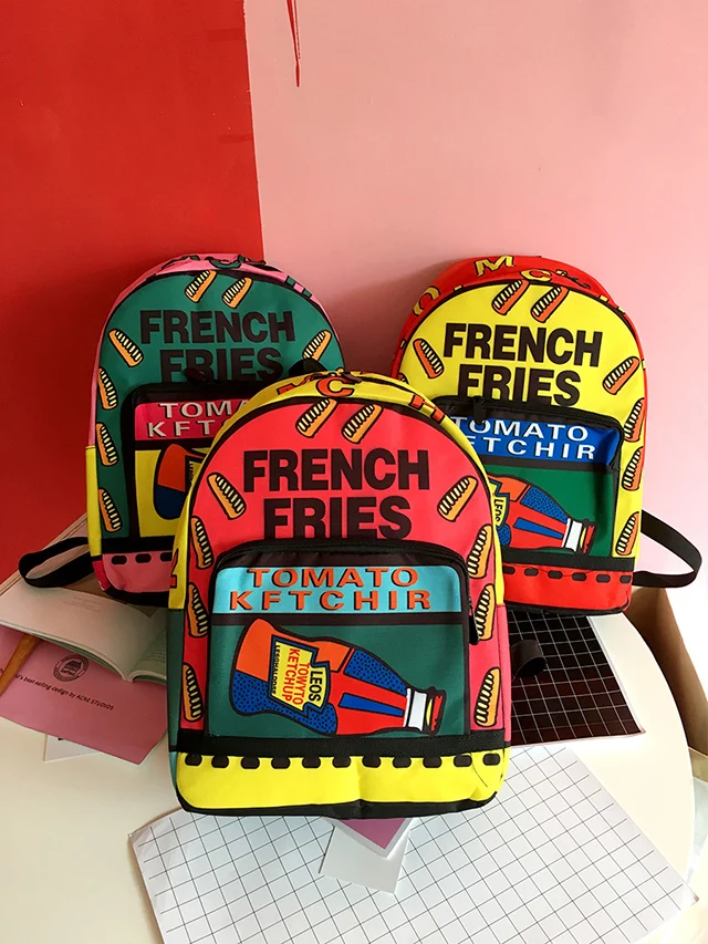 Креативный холщовый рюкзак с принтом граффити для девочек индивидуальный модный