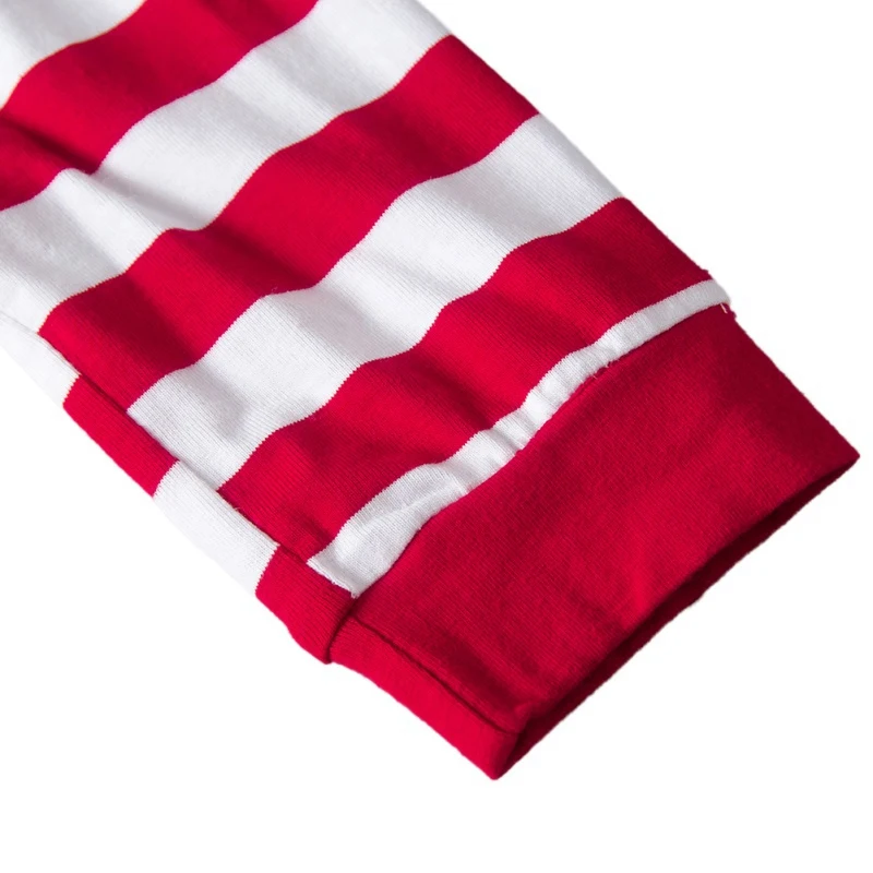 

Christmas Baby Set Girls Boys Long Sleeve Cartoon Pattern Letters Print Romper Tops Striped Trousers Hat Outfits Clothes1