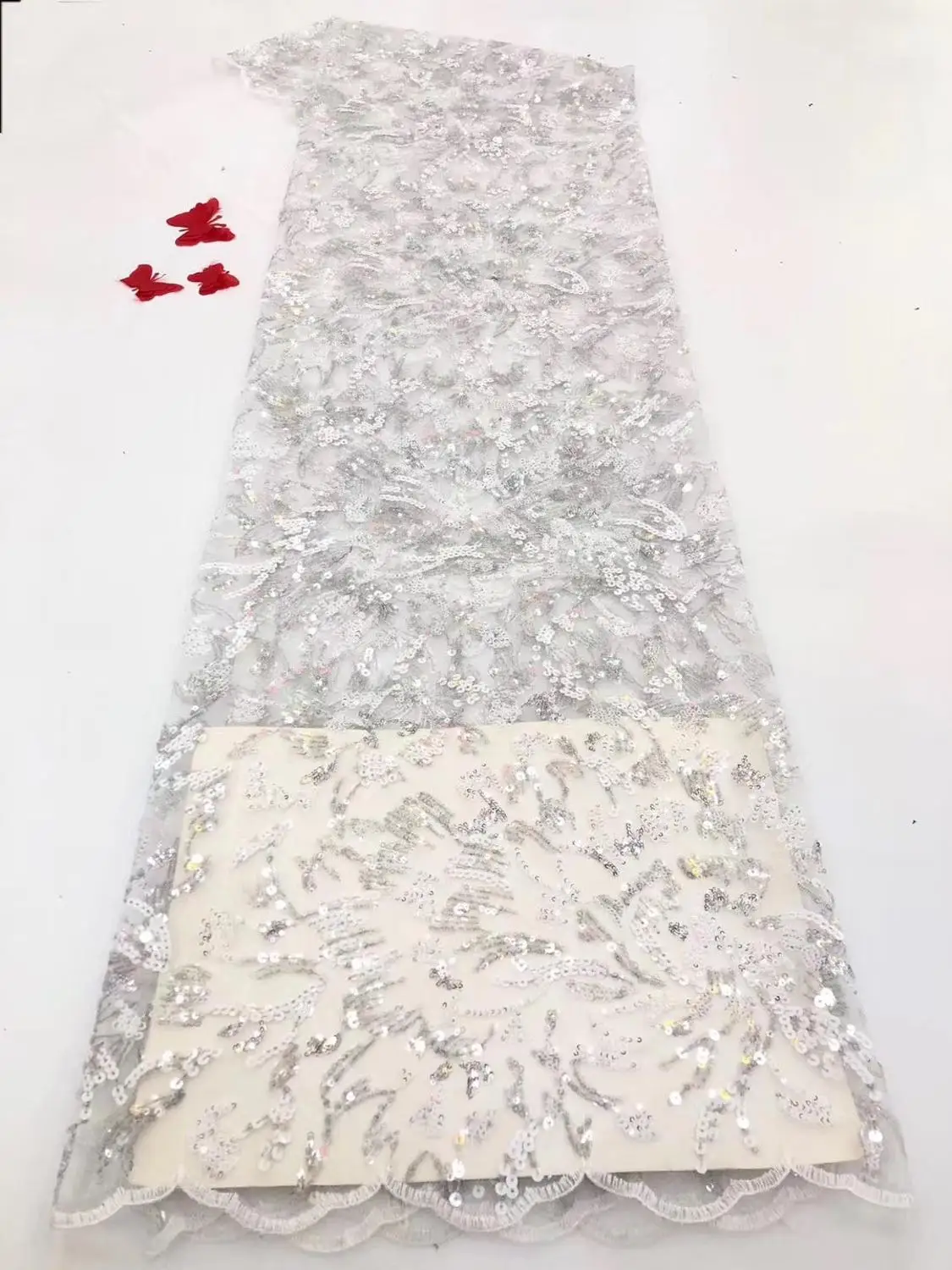 

(5yards/lot) high quality navy blue African sequins net lace fabric embroidered French lace fabric for shining party dress ZL900