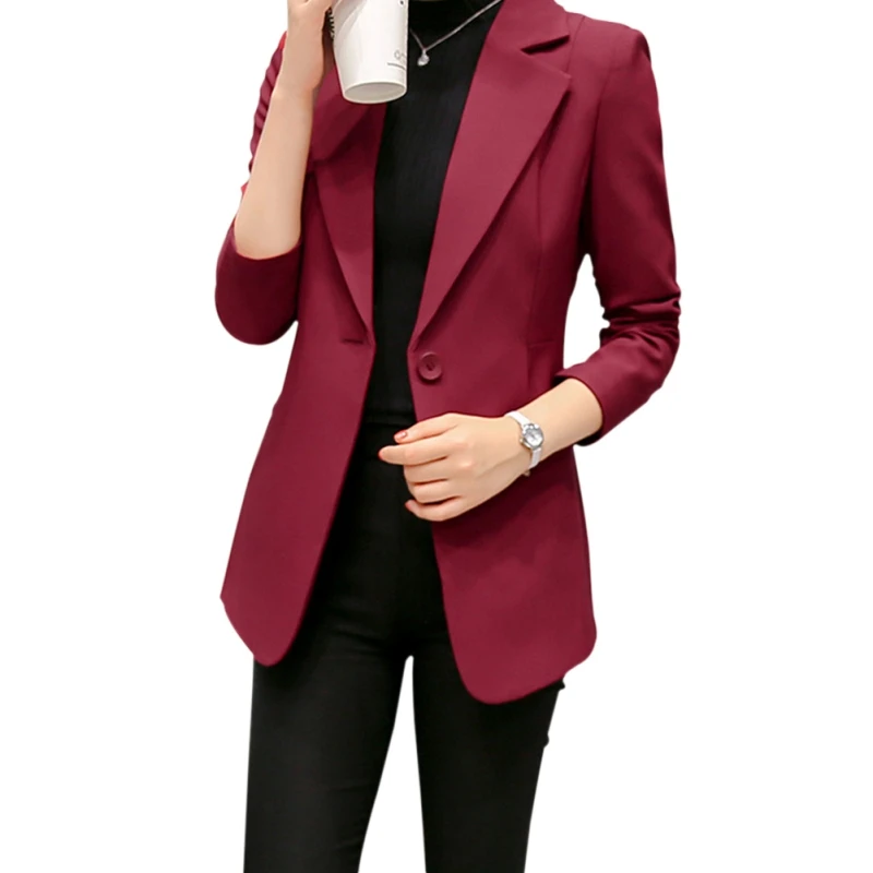 

Women Blazers Jackets Spring Autumn Single Button Blazer Femenino Ladies Blazer Female