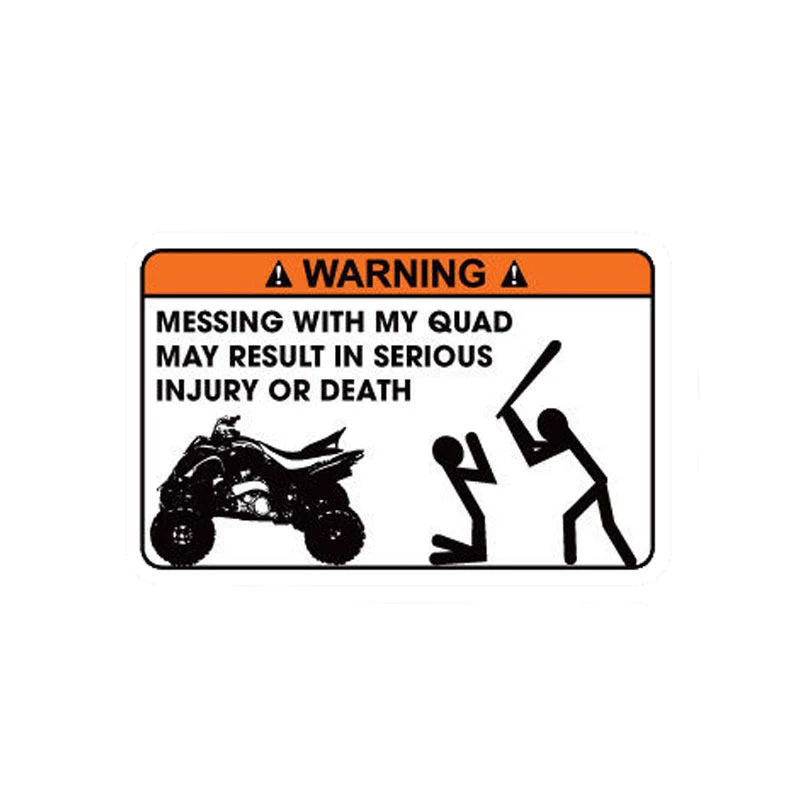 

12cm X 8cm 1 Pcs Decals Exterior Accessories Funny MISSING WITH MY QUAD MAY RESULT IN SERIOUS INJURY OR DEATH Decal Car Sticker