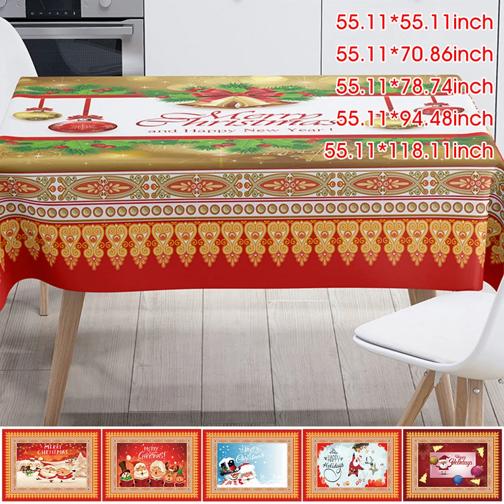 

New Hot Fashion Santa Claus Tablecloth Cover Waterproof Rectangle Dust-Proof Christmas tablecloth Decoration dining table cloth