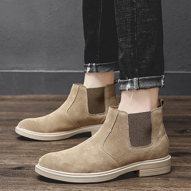 

New Mens Boots Classic Fashion Chelsea Frosted Suede Shoes Men's Casual Boots Luxury Brand Warm Snow Shoes Autumn Winter Boots