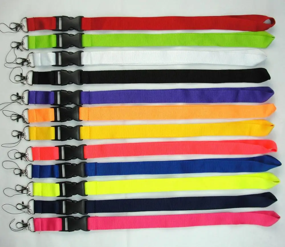 

500PCS/LOT Lanyard Straps for Cellphone Mobile Phone Neck Straps Colorful Plain Key Lanyards Badge ID Card Holders Ropes DHL