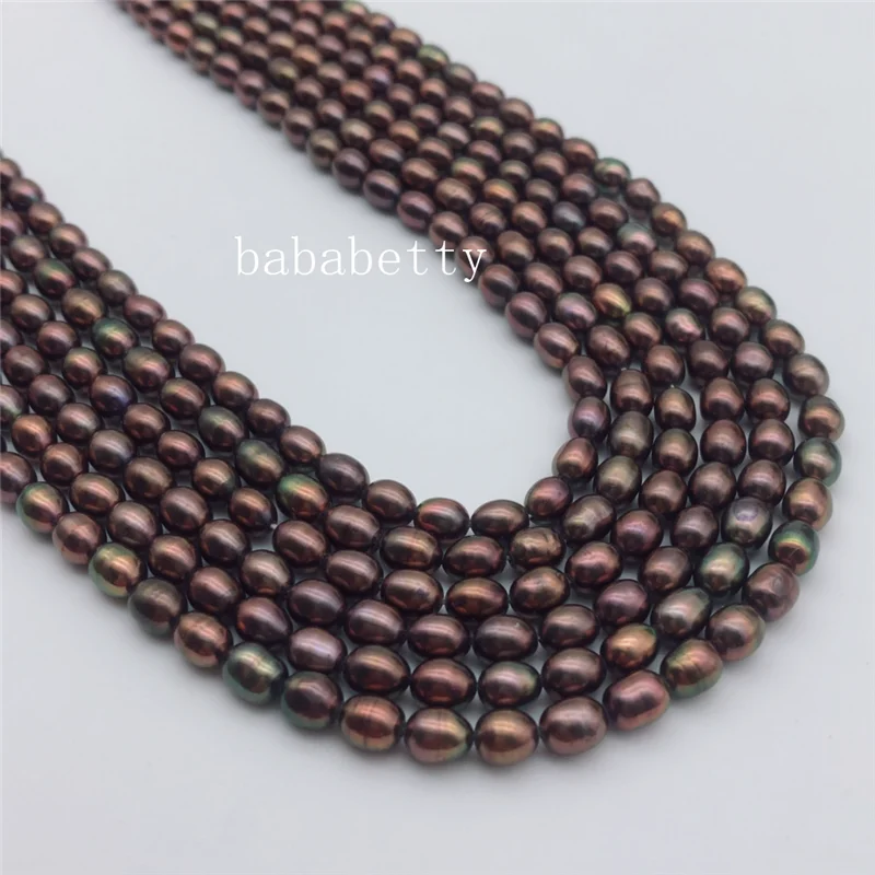 Оптовая продажа 2 шт. AAA 5-6 мм натуральный зернистый шоколад пресноводный жемчуг