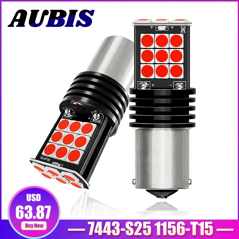 

50 шт., Автомобильные светодиодные лампы S25 1156 Ba15s Canbus T20 7443 / T15