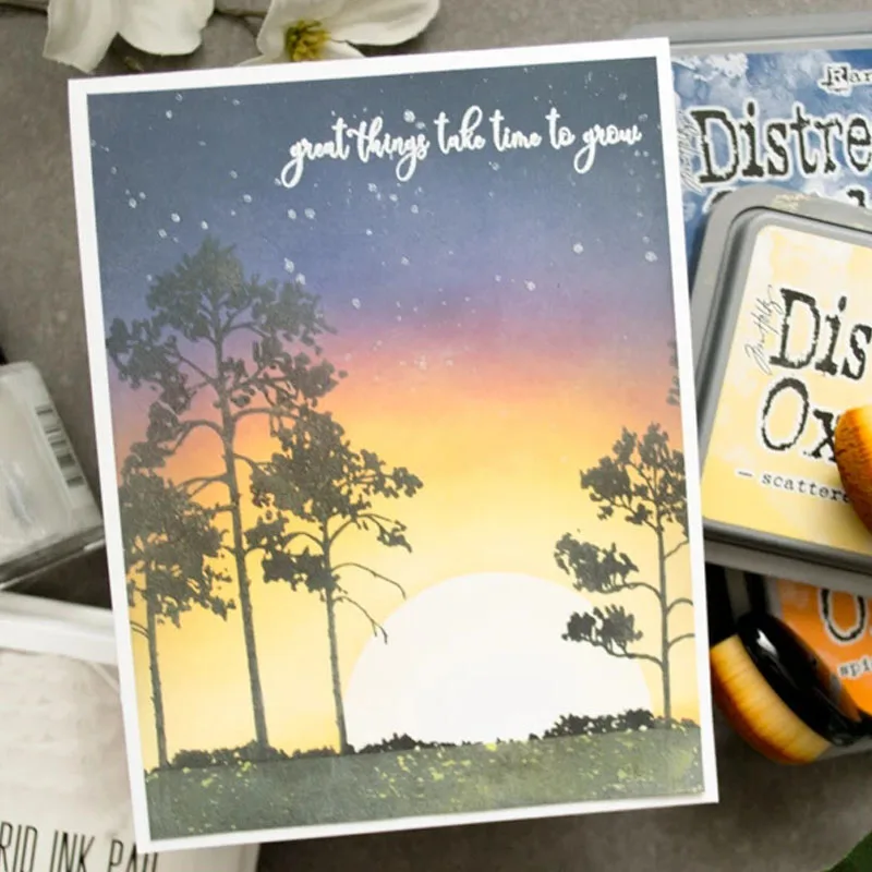 

QWELL Trees Grass Clear Transparent Stamps For Craft Paper Cards DIY Scrapbooking Making Template 2020 Hot Sale