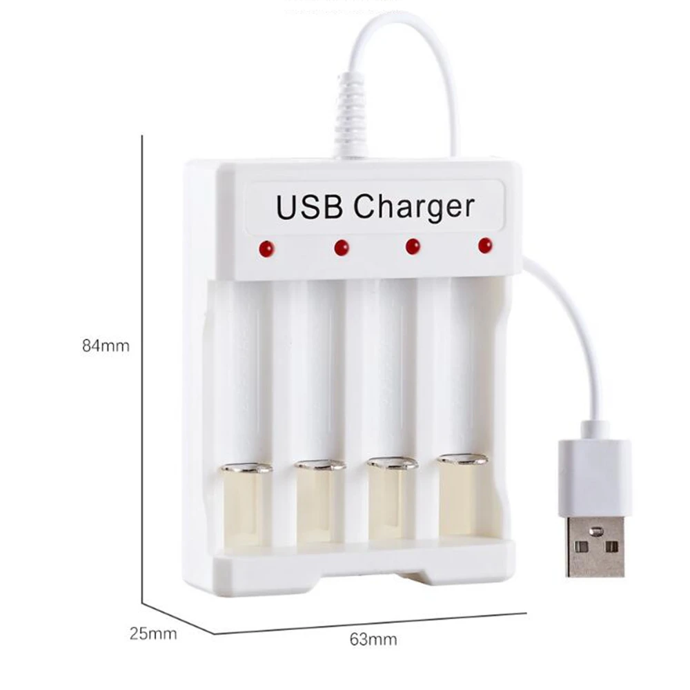 Зарядное устройство с 4 слотами USB для быстрой зарядки зарядка батарей аа защитой
