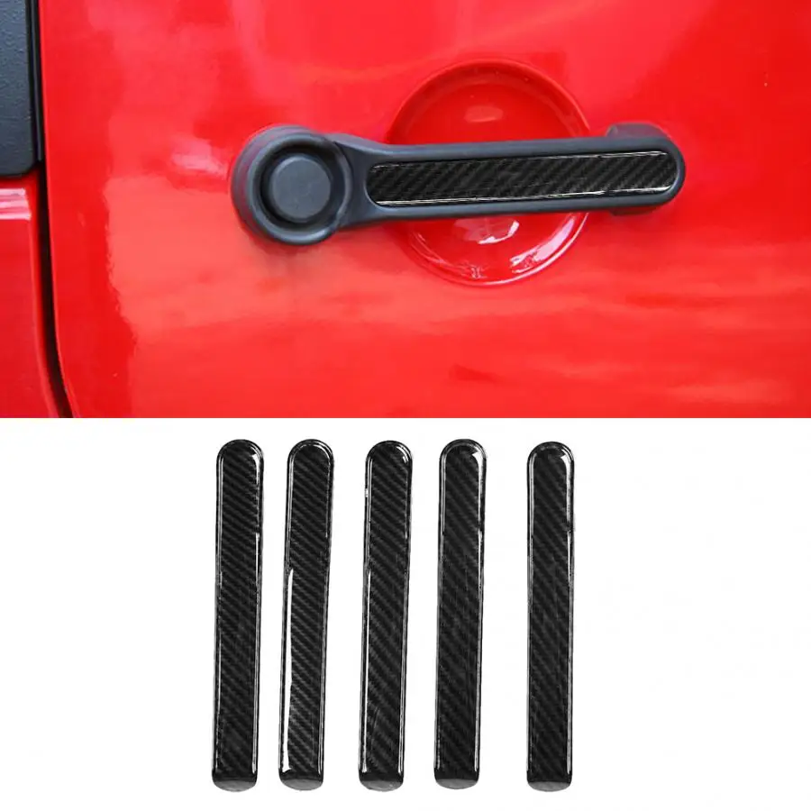 5 шт. текстурные полосы для отделки дверной ручки из углеродного волокна подходят