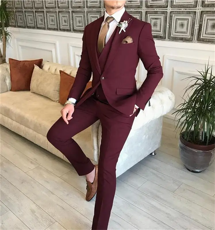 Костюм мужской из 3 предметов Свадебные Мужские костюмы для жениха дизайнерские