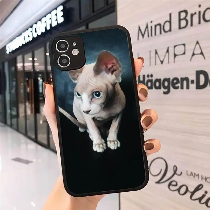

Sphynx Cat funny cool Phone Case Matte Transparent for iPhone 7 8 11 12 s mini pro X XS XR MAX Plus cover funda