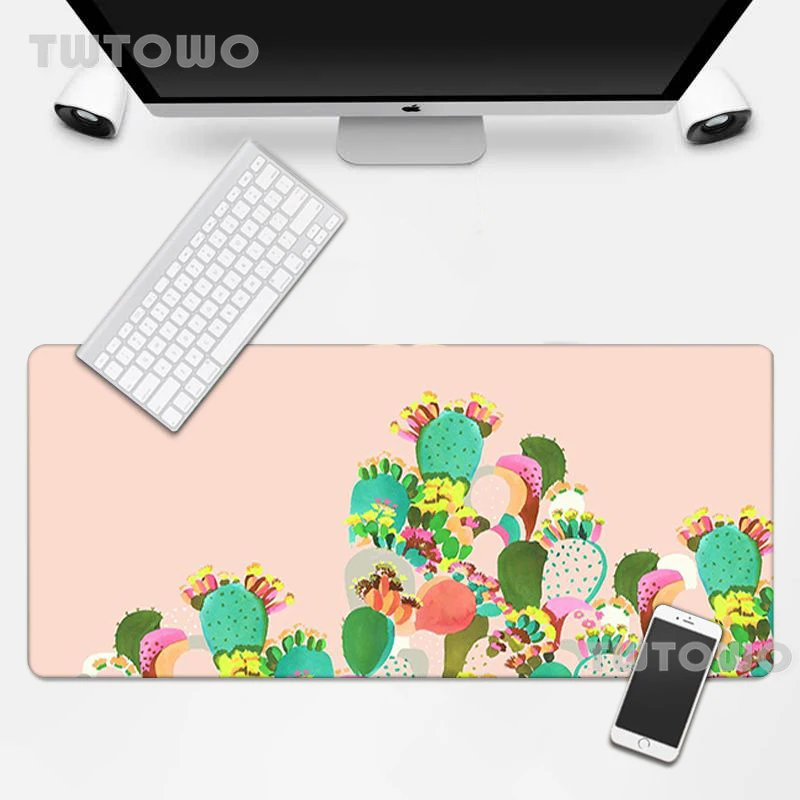 

Watercolor Cactus Plants New Gaming Mouse Pad Gamer Art Natural Rubber Lovely Anime Cartoon Home Office Decoration MousePads