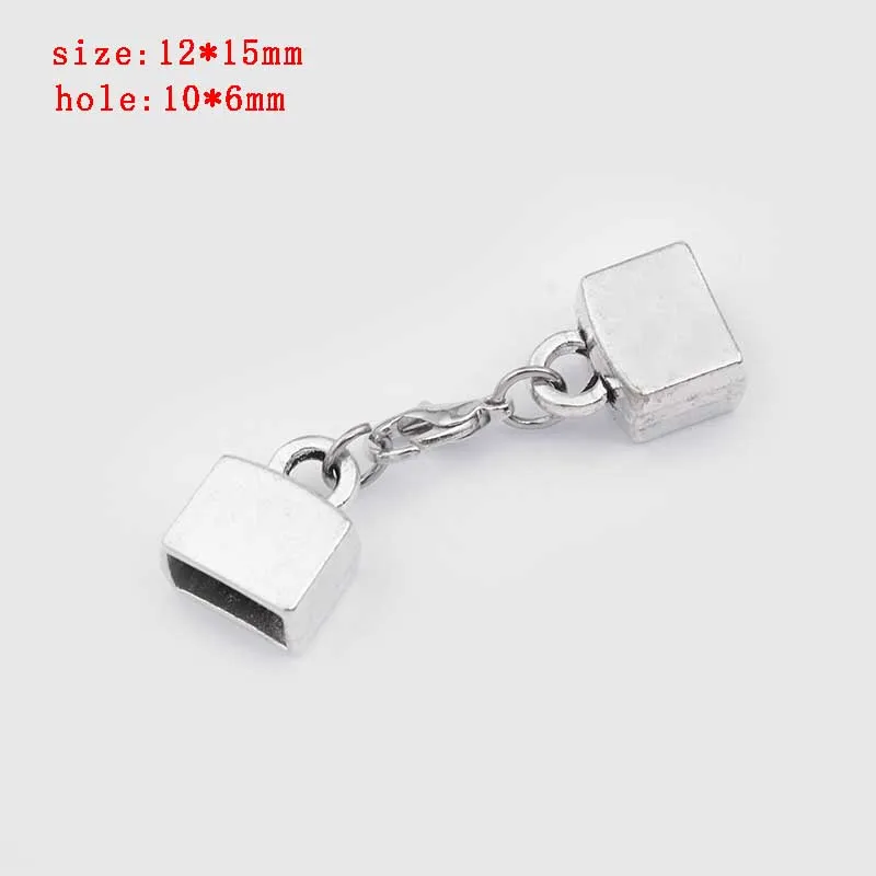 21 5 sets Zinc Alloy Clasp Lobster Clasps Hook End Caps Connectors For 5/6/7/8/10mm Leather Cord Bracelet Necklace Jewelry Making - Цвет: 21