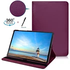 Вращающийся чехол для Samsung Galaxy Tab S7 Plus2020 модель SM-T970T975T976 360 градусов Funda Shell из искусственной кожи флип-чехол для планшета + ручка